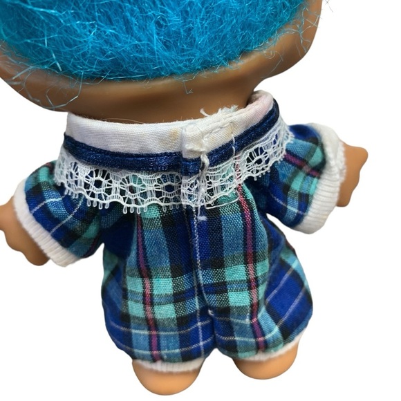 Vtg Ace Novelty Treasure  Troll Doll Blue hair Star Jewel Eyes Wishstone Gem 90s - Picture 7 of 8